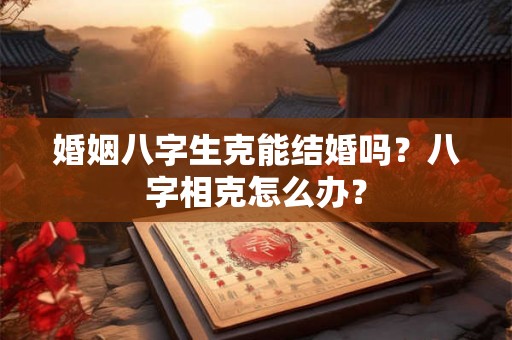 婚姻八字生克能结婚吗？八字相克怎么办？