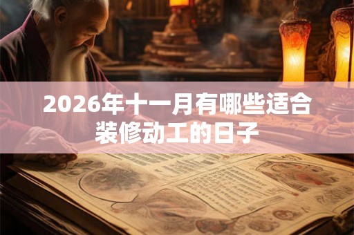 2026年十一月有哪些适合装修动工的日子 2026年十一月有哪些适合装修动工的日子