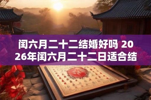 闰六月二十二结婚好吗 2026年闰六月二十二日适合结婚吗 闰六月二十二结婚好吗 2026年闰六月二十二日适合结婚吗