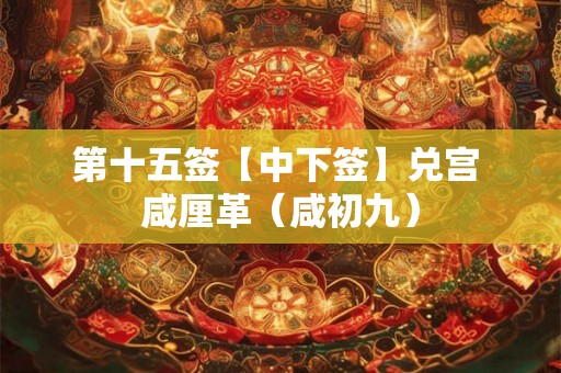 第十五签【中下签】兑宫 咸厘革（咸初九）