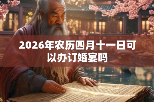 2026年农历四月十一日可以办订婚宴吗