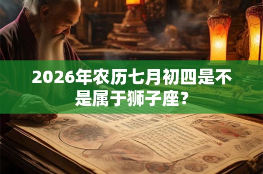 2026年农历七月初四是不是属于狮子座? 2026年农历七月初四是不是属于狮子座?