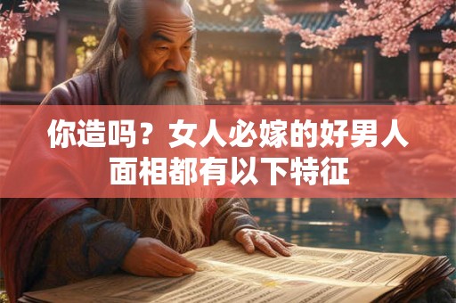 你造吗？女人必嫁的好男人面相都有以下特征