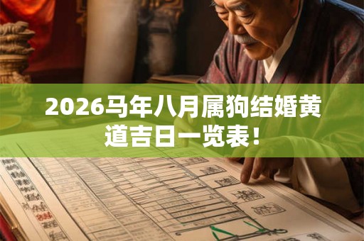 2026马年八月属狗结婚黄道吉日一览表！