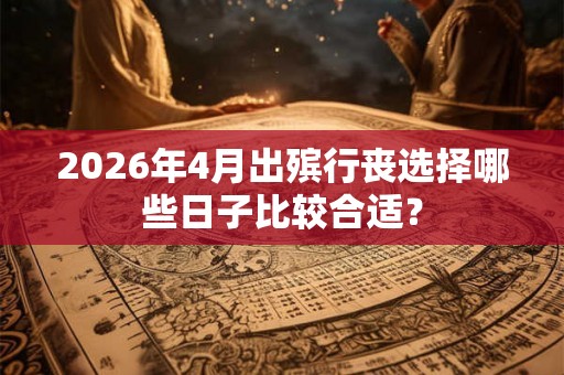 2026年4月出殡行丧选择哪些日子比较合适? 2026年4月出殡行丧选择哪些日子比较合适?