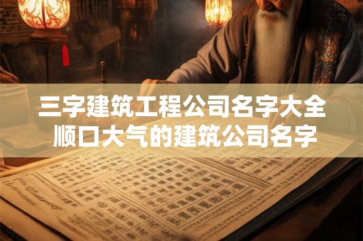三字建筑工程公司名字大全 顺口大气的建筑公司名字免费