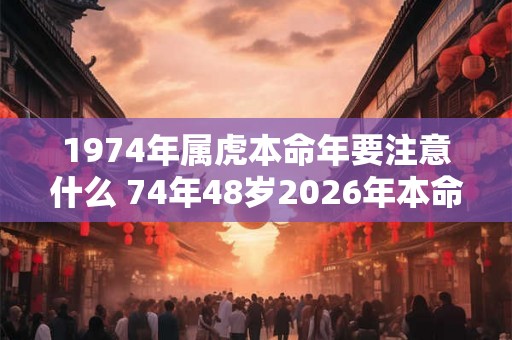 1974年属虎本命年要注意什么 74年48岁2026年本命年佩戴什么好
