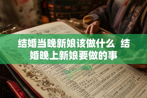 结婚当晚新娘该做什么  结婚晚上新娘要做的事