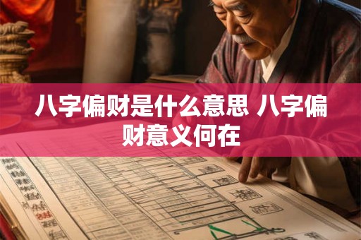 八字偏财是什么意思 八字偏财意义何在