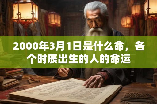 2000年3月1日是什么命，各个时辰出生的人的命运