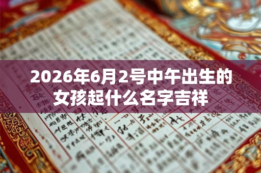 2026年6月2号中午出生的女孩起什么名字吉祥 2026年6月2号中午出生的女孩起什么名字吉祥