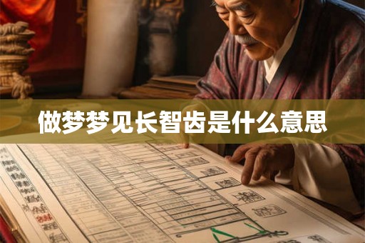 做梦梦见长智齿是什么意思 做梦梦见长智齿是什么意思