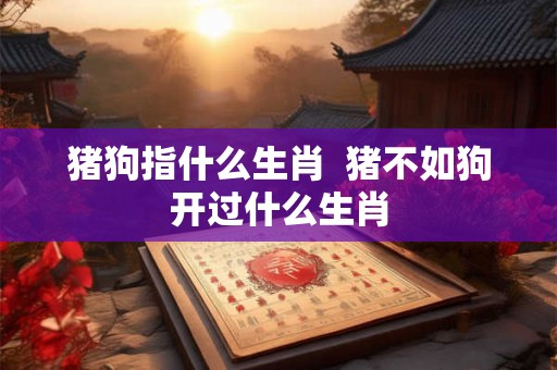 猪狗指什么生肖  猪不如狗开过什么生肖