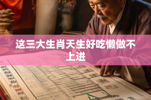 这三大生肖天生好吃懒做不上进