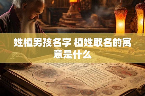 姓植男孩名字 植姓取名的寓意是什么