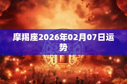 摩羯座2026年02月07日运势 摩羯座2026年02月07日运势
