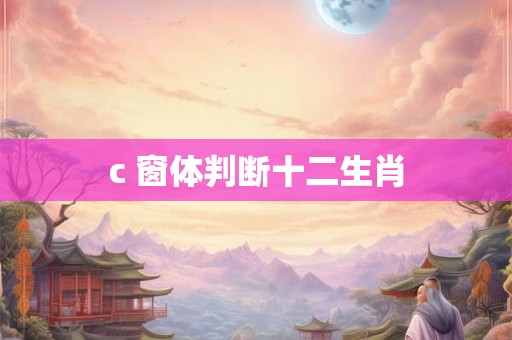 c 窗体判断十二生肖