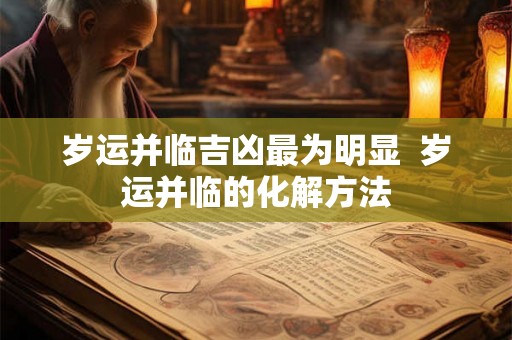 岁运并临吉凶最为明显 岁运并临的化解方法 岁运并临吉凶最为明显 岁运并临的化解方法