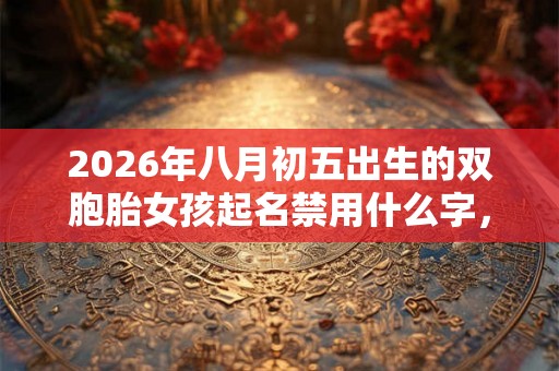 2026年八月初五出生的双胞胎女孩起名禁用什么字，五行属什么