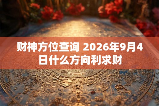 财神方位查询 2026年9月4日什么方向利求财