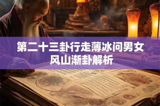 第二十三卦行走薄冰问男女 风山渐卦解析
