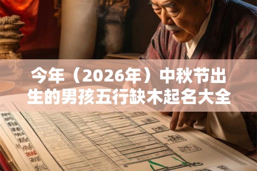今年（2026年）中秋节出生的男孩五行缺木起名大全
