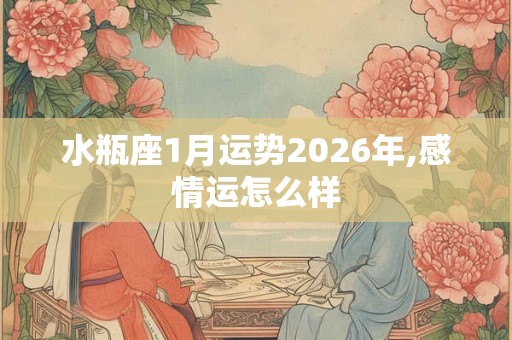 水瓶座1月运势2026年,感情运怎么样