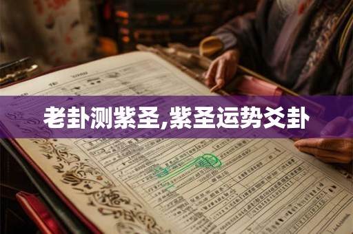 老卦测紫圣,紫圣运势爻卦 老卦测紫圣,紫圣运势爻卦