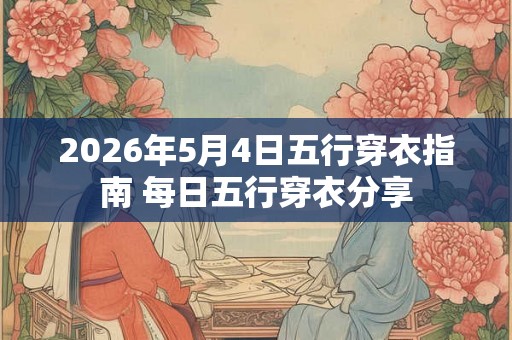 2026年5月4日五行穿衣指南 每日五行穿衣分享