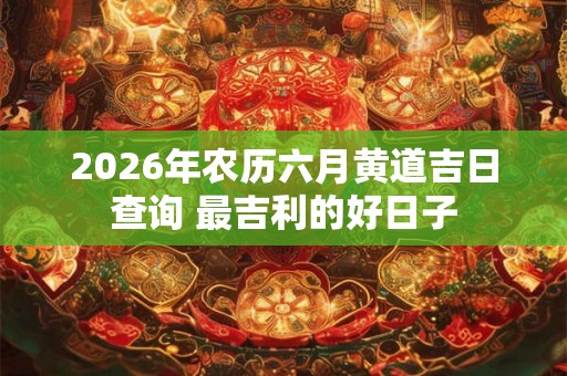 2026年农历六月黄道吉日查询 最吉利的好日子 2026年农历六月黄道吉日查询 最吉利的好日子