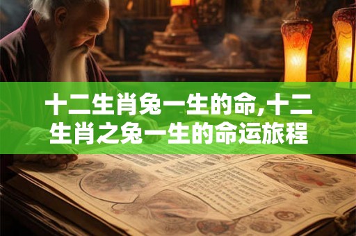 十二生肖兔一生的命,十二生肖之兔一生的命运旅程