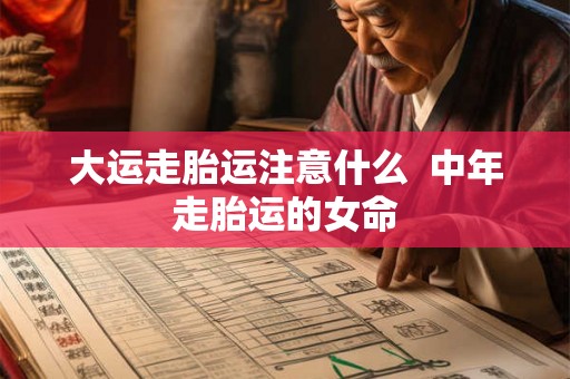 大运走胎运注意什么  中年走胎运的女命