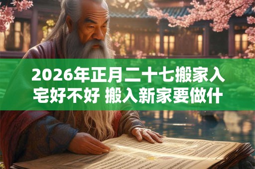 2026年正月二十七搬家入宅好不好 搬入新家要做什么