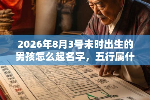 2026年8月3号未时出生的男孩怎么起名字，五行属什么