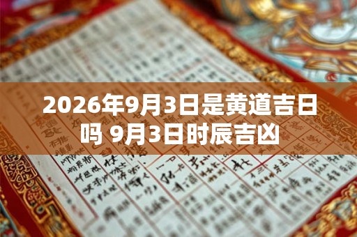 2026年9月3日是黄道吉日吗 9月3日时辰吉凶