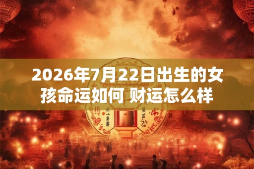 2026年7月22日出生的女孩命运如何 财运怎么样