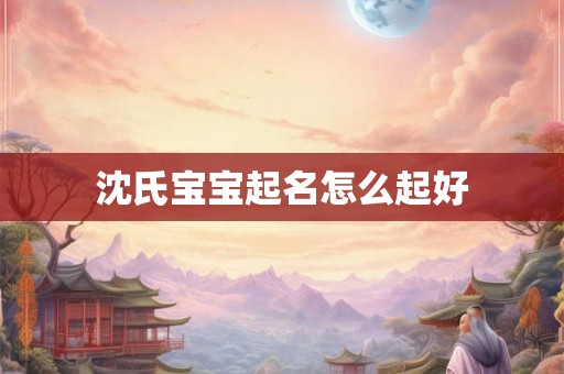 沈氏宝宝起名怎么起好
