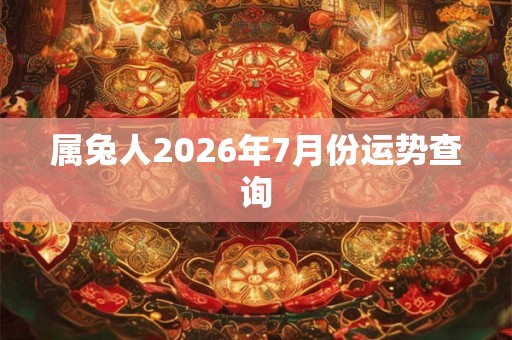 属兔人2026年7月份运势查询