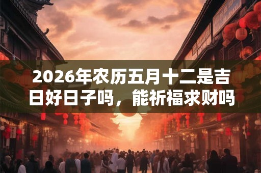 2026年农历五月十二是吉日好日子吗，能祈福求财吗？
