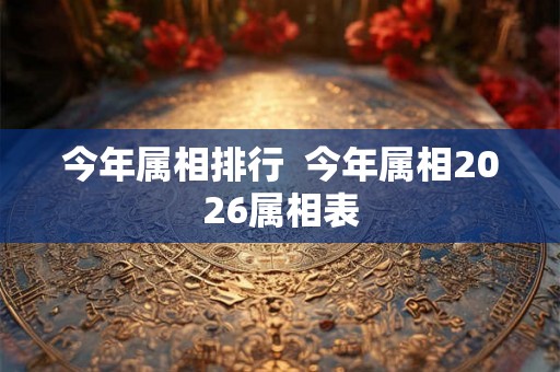 今年属相排行  今年属相2026属相表