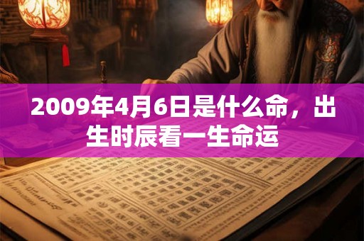 2009年4月6日是什么命，出生时辰看一生命运