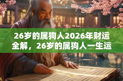 26岁的属狗人2026年财运全解，26岁的属狗人一生运势如何？