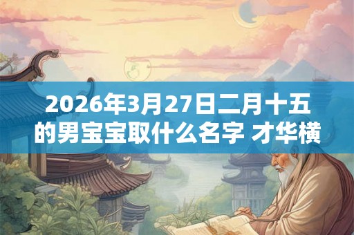 2026年3月27日二月十五的男宝宝取什么名字 才华横溢 2026年3月27日二月十五的男宝宝取什么名字 才华横溢