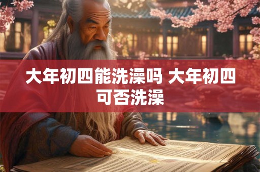 大年初四能洗澡吗 大年初四可否洗澡 大年初四能洗澡吗 大年初四可否洗澡