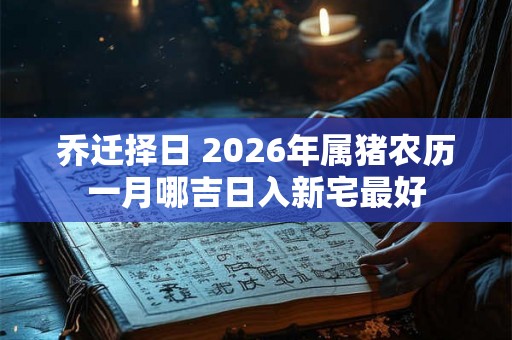 乔迁择日 2026年属猪农历一月哪吉日入新宅最好