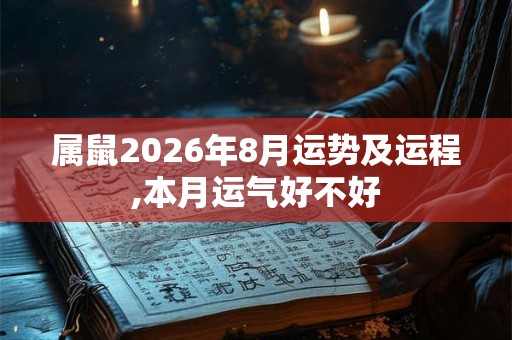 属鼠2026年8月运势及运程,本月运气好不好 属鼠2026年8月运势及运程,本月运气好不好