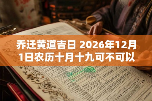 乔迁黄道吉日 2026年12月1日农历十月十九可不可以迁居
