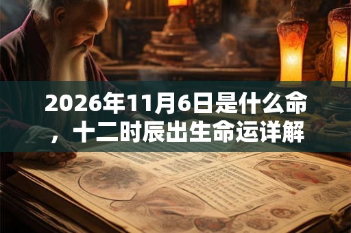 2026年11月6日是什么命，十二时辰出生命运详解