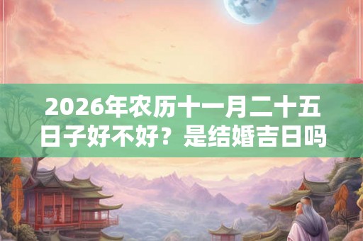2026年农历十一月二十五日子好不好？是结婚吉日吗？