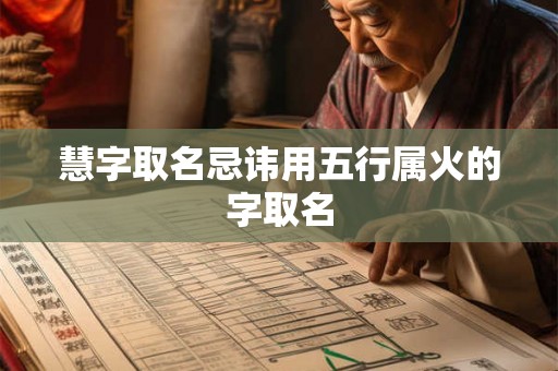 慧字取名忌讳用五行属火的字取名